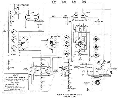 Vacuum tube voltmeter V-7A; Heathkit Brand, (ID = 224569) Ausrüstung