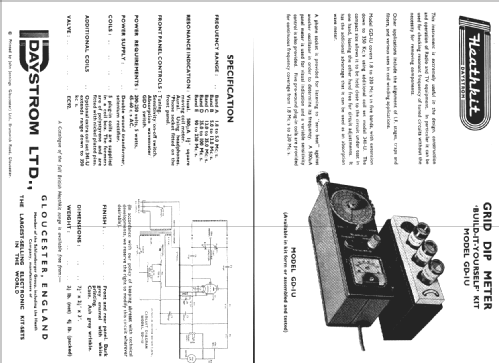 Grid Dip Meter GD-1U; Heathkit UK by (ID = 127019) Equipment