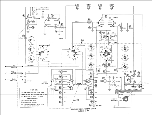 Vacuum tube voltmeter V-7A; Heathkit Brand, (ID = 109335) Equipment