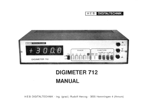 Digimeter 712; HEB Rudolf Herzog (ID = 2244798) Equipment