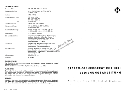 RCX1001; Heli Gerätebau, (ID = 576695) Radio