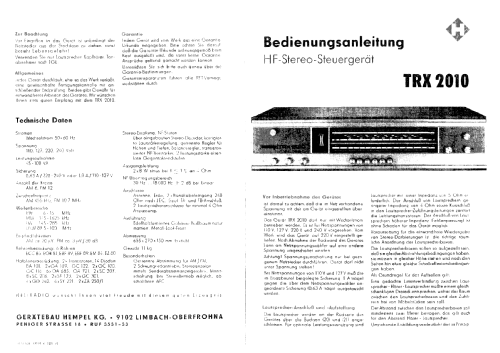 TRX2010; Heli Gerätebau, (ID = 795944) Radio
