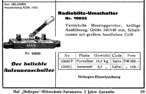 Antennenschalter Radioblitz 10025 P; Heliogen, Hermann (ID = 2470076) Radio part