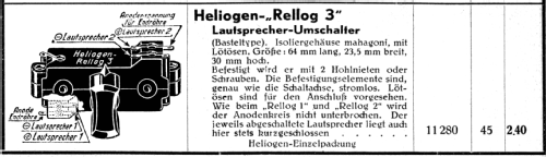 Lautsprecher-Umschalter Rellog 3 11280; Heliogen, Hermann (ID = 1785358) mod-past25