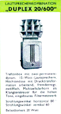 Lautsprecherkombination Duplex 20/600; Henry, Kapt. (ID = 2745476) Lautspr.-K