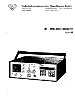 HF-Impulsreflektometer 858; Heucke, W., Techn. (ID = 3177977) Equipment