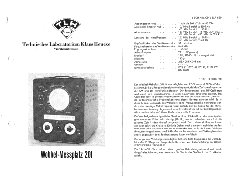 Wobbel-Messplatz 201; Heucke, W., Techn. (ID = 2189287) Equipment