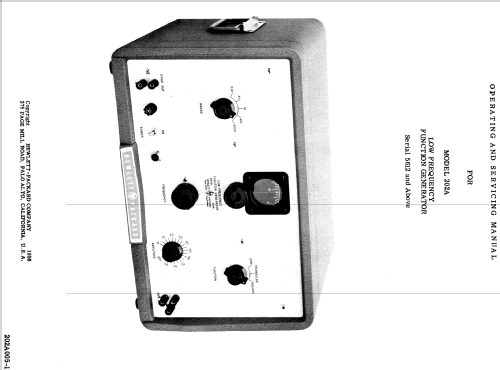 Low Frequency Generator 202A; Hewlett-Packard, HP; (ID = 990060) Ausrüstung