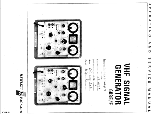 VHF Signal-Generator 608E; Hewlett-Packard, HP; (ID = 102246) Ausrüstung