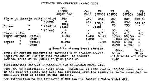 119 Ch= 539BS; His Master's Voice (ID = 719302) Radio