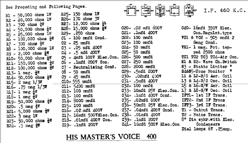 400 Ch= 638D; His Master's Voice (ID = 712544) Radio