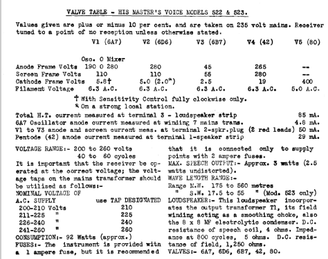 523 Ch= 537D; His Master's Voice (ID = 682234) Radio