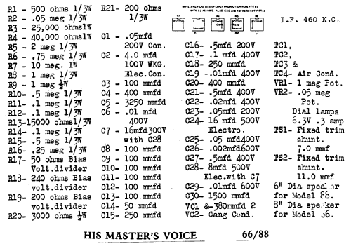 88 Ch= 538D; His Master's Voice (ID = 712528) Radio