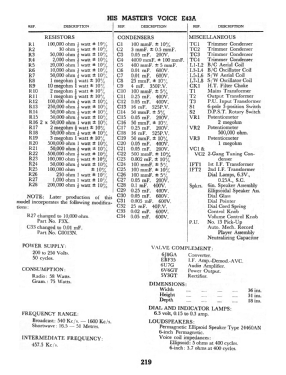 Ernest Fisk E43A; His Master's Voice (ID = 2879264) Radio