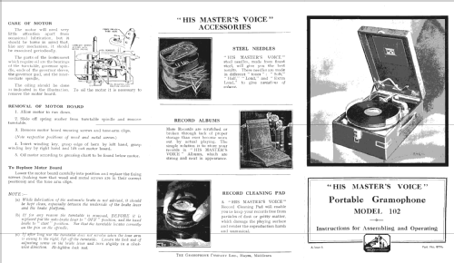Portable Gramophone 102D; His Master's Voice (ID = 599932) TalkingM