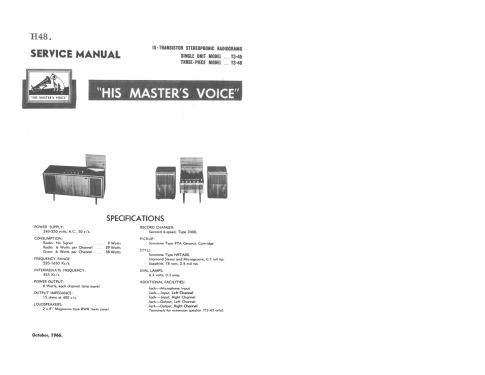 Studio 7 T3-45; His Master's Voice (ID = 2984474) Radio