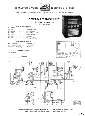 Westminster 477D; His Master's Voice N (ID = 2913867) Radio
