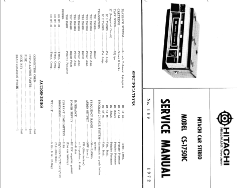 Car Stereo 8 CS-1750IC; Hitachi Ltd.; Tokyo (ID = 1629165) R-Player