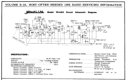 Transistor 6 TH-660; Hitachi Ltd.; Tokyo (ID = 159201) Radio