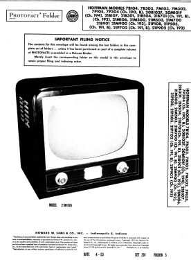 20M101F Ch= 194; Hoffman Radio Corp.; (ID = 3157904) Fernseh-E