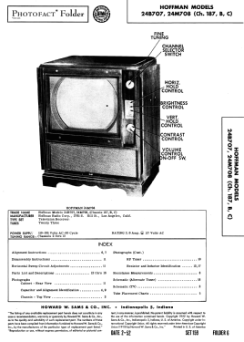 24B707 Ch= 187B; Hoffman Radio Corp.; (ID = 3018512) Televisión