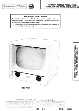 7P111B Ch= 210, 210M; Hoffman Radio Corp.; (ID = 3169013) Television