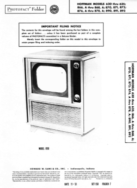 877A Ch= 175; Hoffman Radio Corp.; (ID = 2973467) Televisión