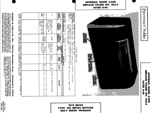 A300 Ch= 100 & 100S; Hoffman Radio Corp.; (ID = 504739) Radio