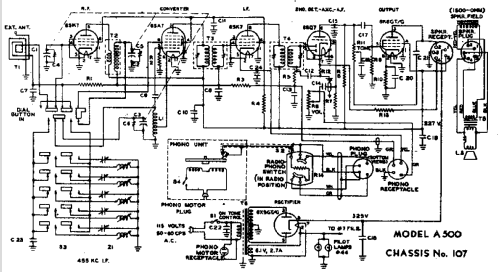 A500 Ch= 107&107S; Hoffman Radio Corp.; (ID = 437471) Radio