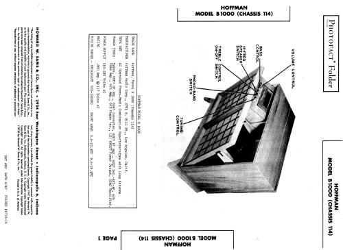 B1000 Ch= 114; Hoffman Radio Corp.; (ID = 838405) Radio