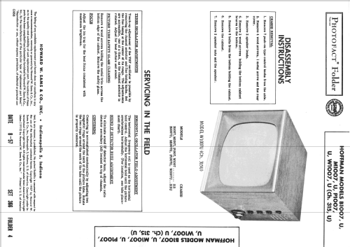 B1007 Ch= 315; Hoffman Radio Corp.; (ID = 2415376) Television