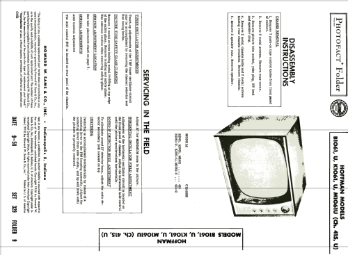 B1061-U Ch= 415-U; Hoffman Radio Corp.; (ID = 1865403) Television