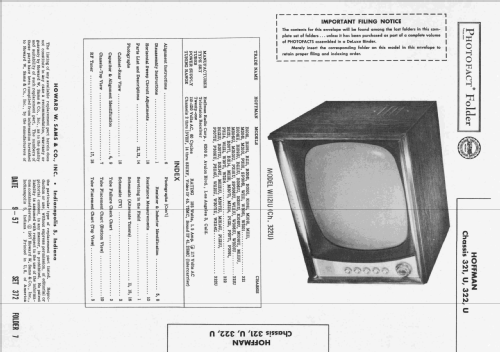 B1121U Ch= 322U; Hoffman Radio Corp.; (ID = 2443073) Television