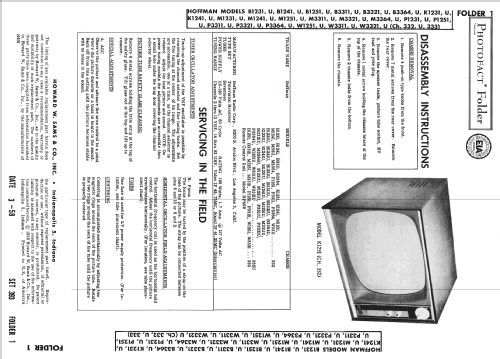 B1231U Ch= 332U; Hoffman Radio Corp.; (ID = 2559000) Television