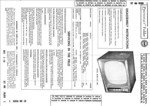 B1261U Ch= 334U; Hoffman Radio Corp.; (ID = 2611078) Télévision