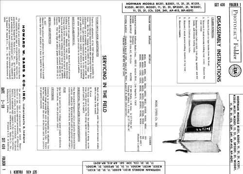 B3521 Ch= 341; Hoffman Radio Corp.; (ID = 935387) Television