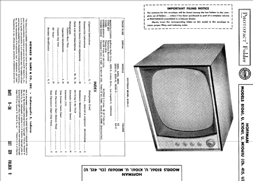 M1061 Ch= 415; Hoffman Radio Corp.; (ID = 500907) Televisore