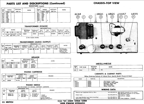 M801 Ch= 1112; Hoffman Radio Corp.; (ID = 635339) Ampl/Mixer