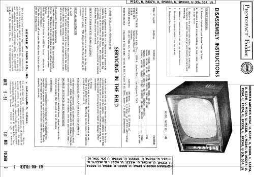 P1261U Ch= 334U; Hoffman Radio Corp.; (ID = 969604) Television