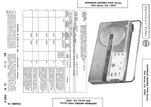 P-410 Home & Travel Ch= 1109; Hoffman Radio Corp.; (ID = 2486687) Radio