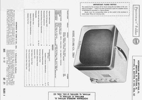 PT1144U Ch= 326U; Hoffman Radio Corp.; (ID = 2438728) Television