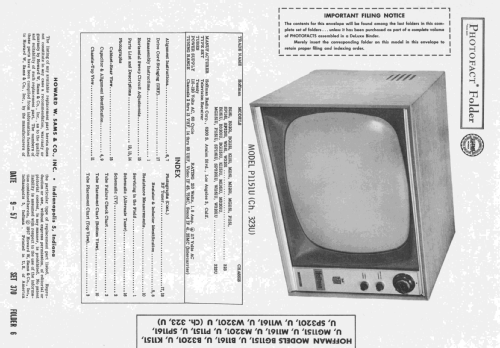 SP1161 Ch= 323; Hoffman Radio Corp.; (ID = 2432228) Televisión