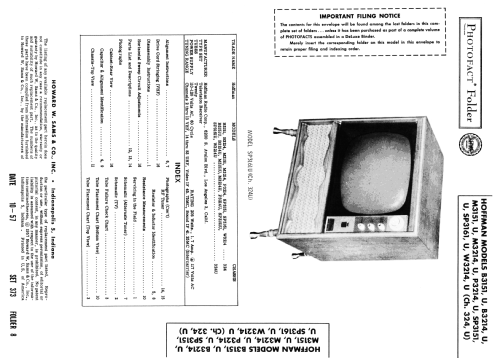 SP3161U Ch= 324U; Hoffman Radio Corp.; (ID = 2446806) Télévision