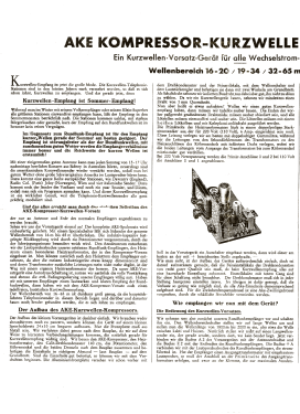 AKE Kompressor-Kurzwellen-Vorsatz ; Hofmann & Co., AKE; (ID = 2997393) Kit