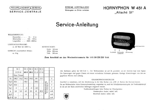 Attaché 51 W451A; Horny Hornyphon; (ID = 769568) Radio