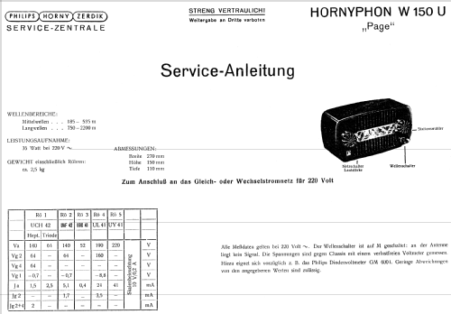 Page W150U; Horny Hornyphon; (ID = 414719) Radio