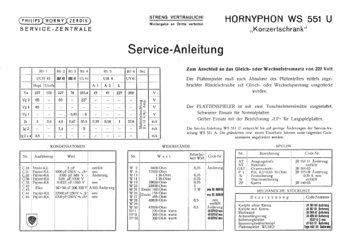 Konzertschrank WS551U; Horny Hornyphon; (ID = 774968) Radio
