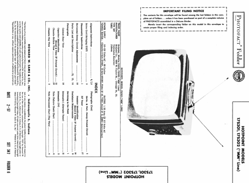 17S302 'MM' Line ; Hotpoint Inc.; (ID = 1835424) Televisore
