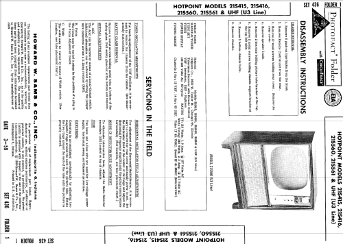 21S560 Ch= U3 Line; Hotpoint Inc.; (ID = 877939) Televisión