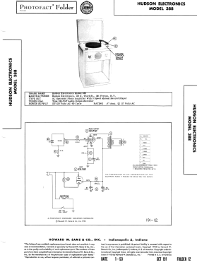 388 ; Hudson Electronics, (ID = 3133644) Enrég.-R